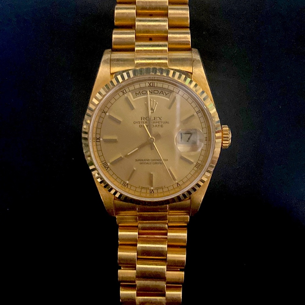 Rolex Day/Date; 18ct. Gold Presidential, Double quickset, #18238 size 36mm